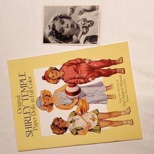 VTG Shirley Temple Paper Dolls Book + Post Card Collectible Memorabilia